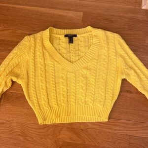 Forever 21 V-Neck Yellow Sweater